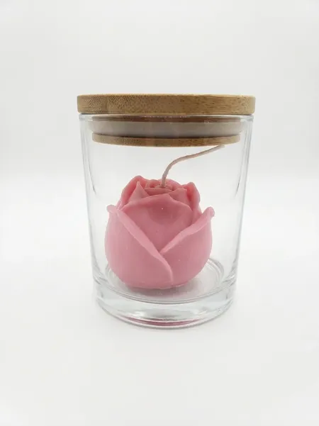 Barattolo Con Candela Alla Rosa Aleplab