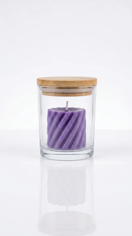 Barattolo Con Candela Viola Aleplab